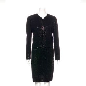 St. John Evening Knit Two-Piece Skirt Suit size 10/12